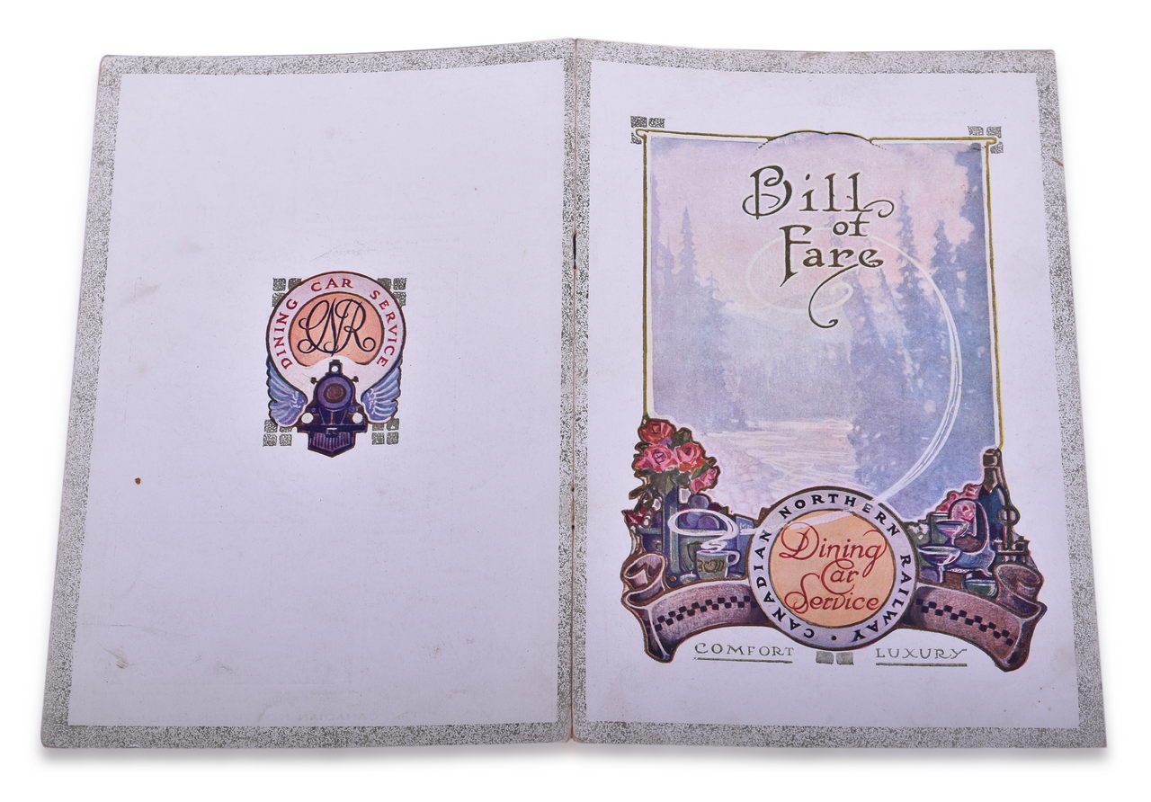 3143 - Early Canadian Northern Railway Dining Car Service Menu - Bill of Fare thumbnail