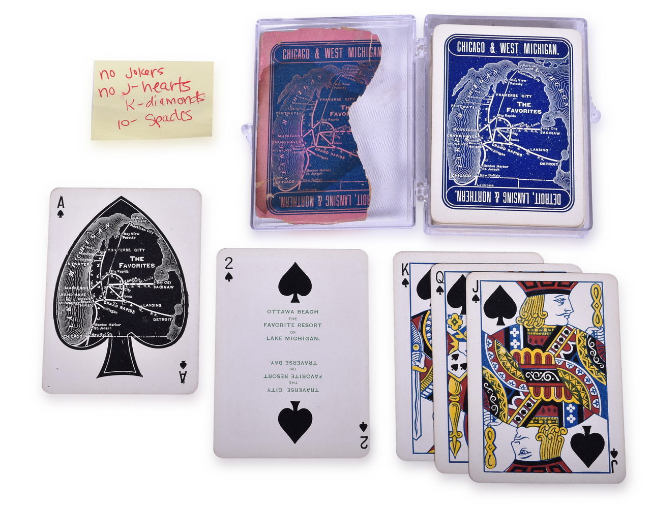 3145 - 1890 Chicago & West Michigan Railway Playing Card Deck thumbnail