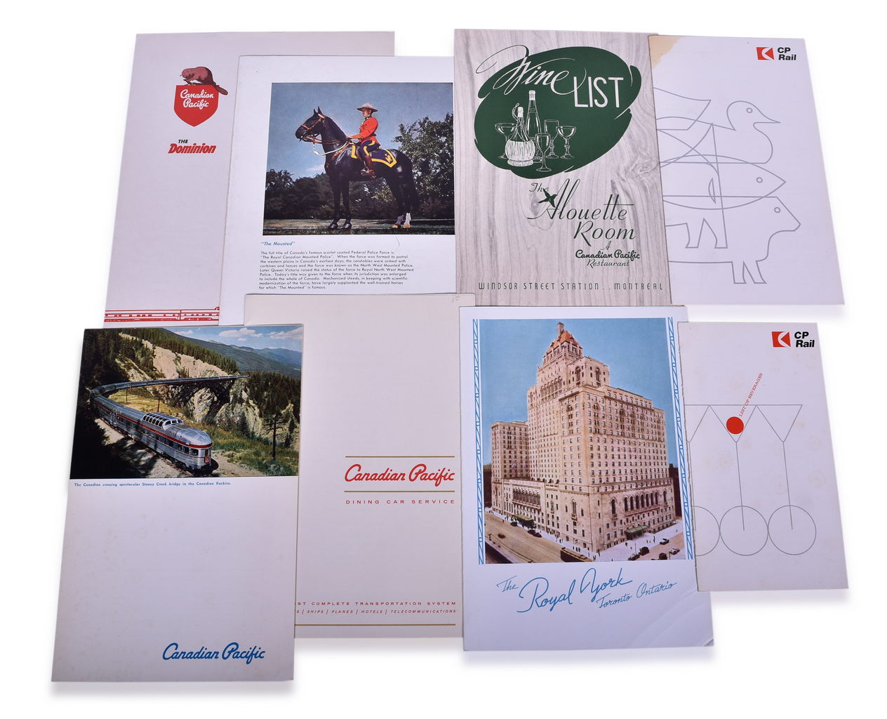 3151 - Eight Canadian Pacific Railway Dining Car Menus - 1939 Royal York, The Dominion, The Canadian, and More thumbnail