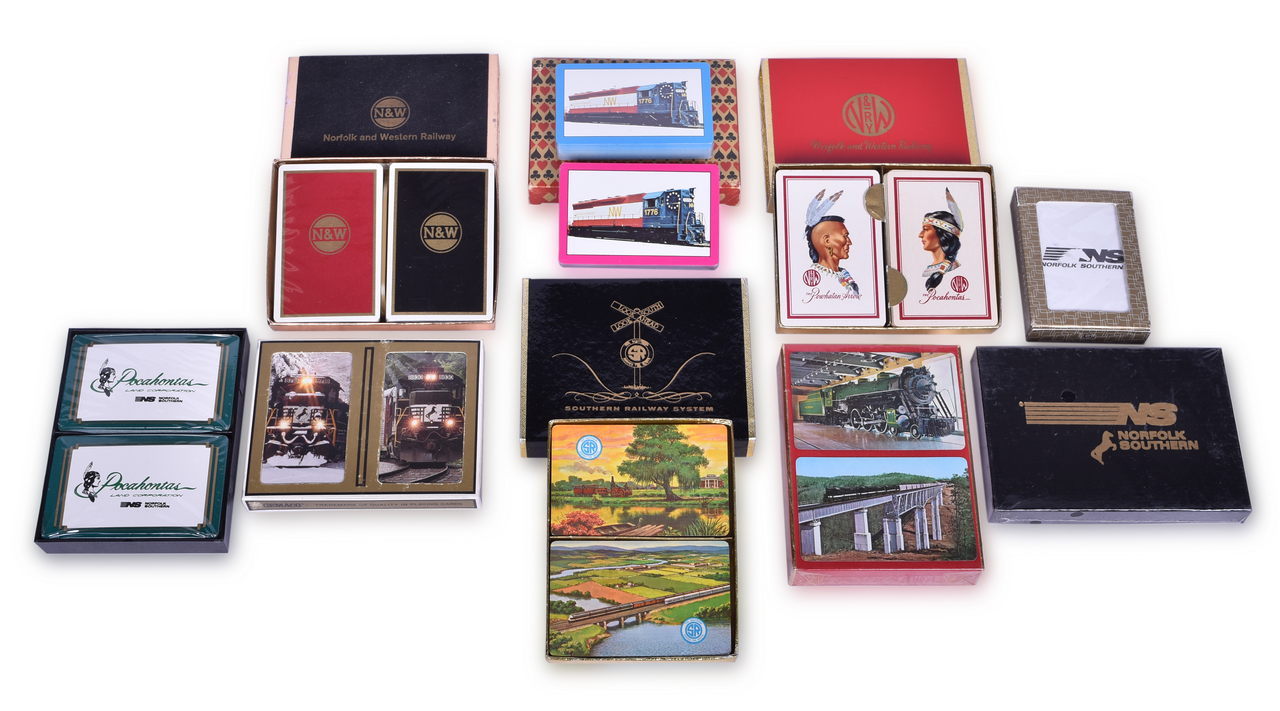 3161 - Seventeen Norfolk & Western, Southern, and Norfolk Southern Railroad Playing Card Decks thumbnail