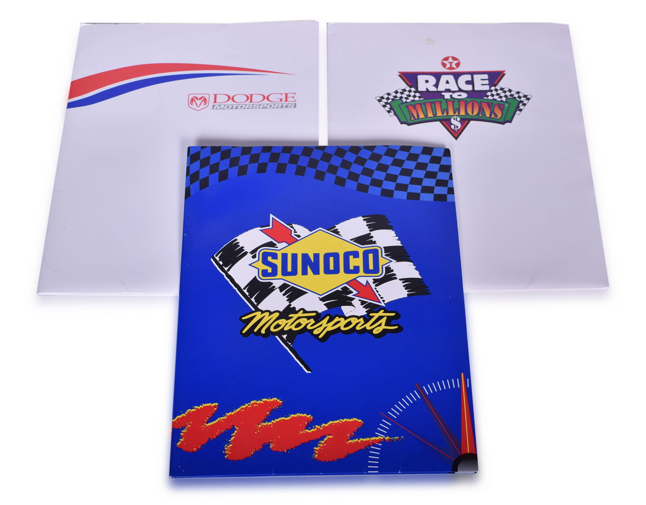 3678 - Group of 1990s Motorsports Racing Promotional Folders - Dodge, Sunoco, and Texaco thumbnail