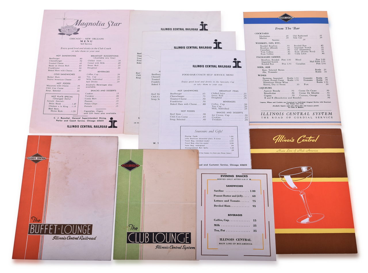 3171 - Eight Illinois Central Railroad Dining Car Menus - 1963 to 1970 thumbnail