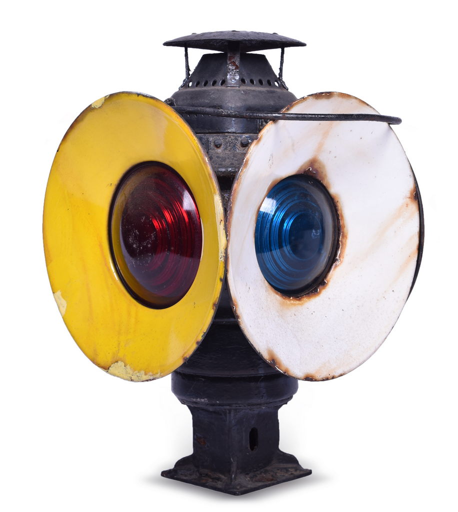 3176 - Adams & Westlake Switch Lamp w/ Yellow and White Day Porcelain Day Targets thumbnail