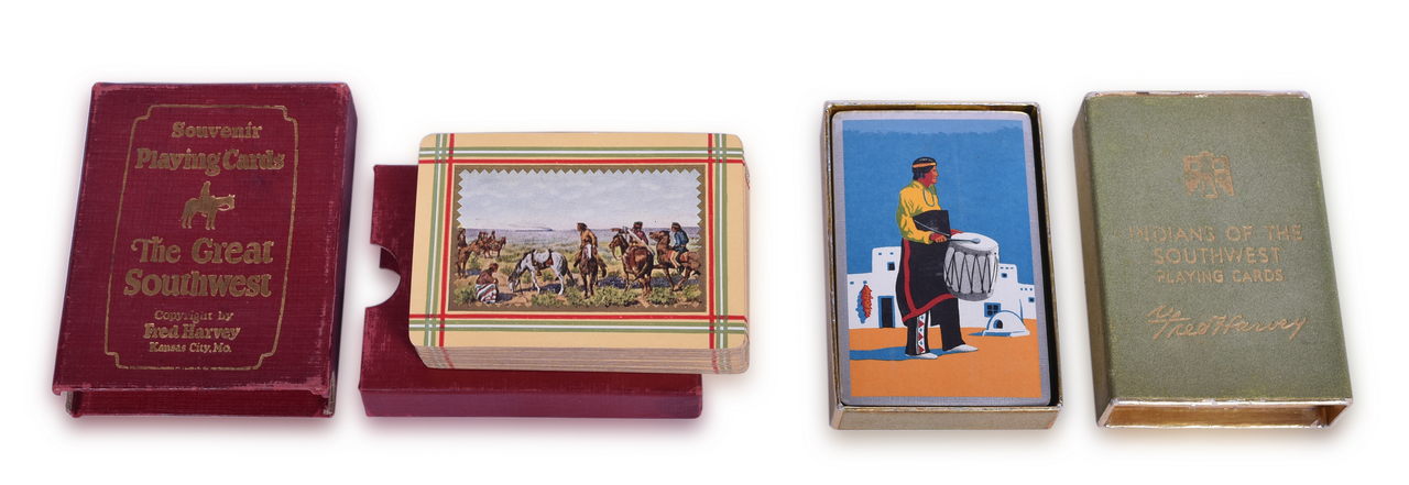 3181 - Fred Harvey Railroad Souvenir Playing Cards - Indians and Train Smoke and Unlisted Indians of the Southwest thumbnail