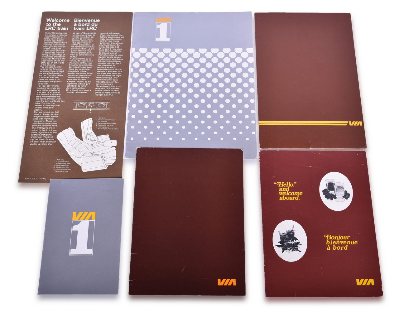 3183 - Six VIA Railroad Dining Car Menus thumbnail