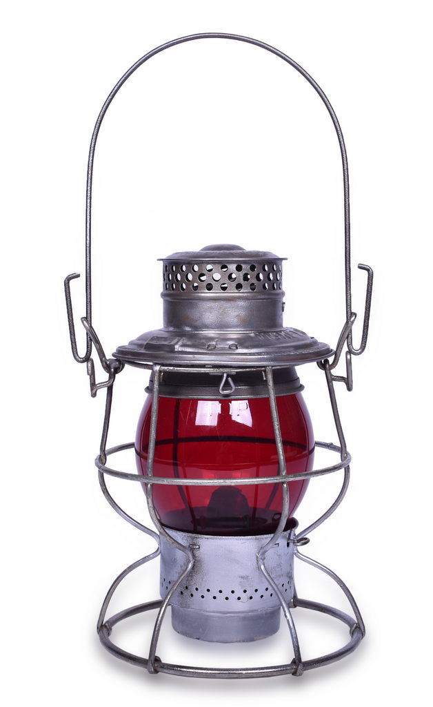 3188 - Adlake / Adams and Westlake Kero 250 Nickel Plate w/ Red Globe thumbnail