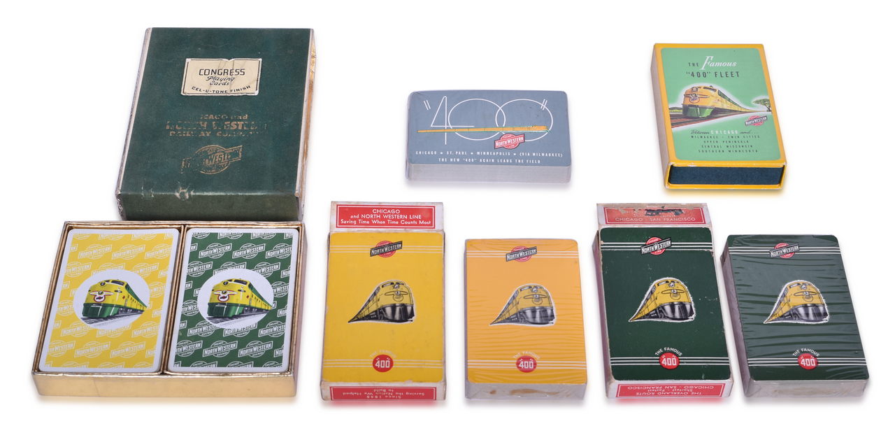 3201 - Six Chicago & Northwestern Railroad Playing Card Decks - The Famous 
