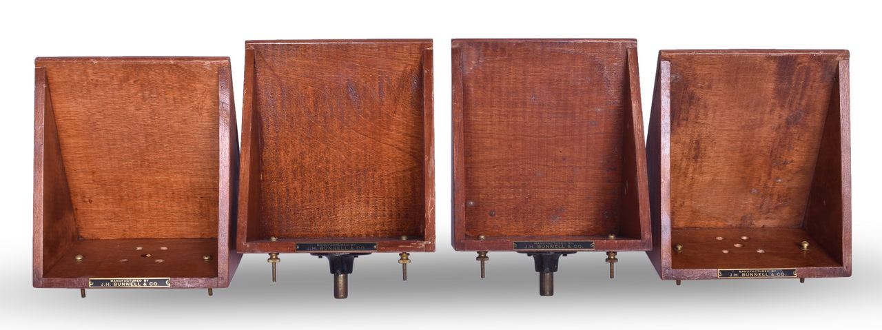 3203 - Four New Old Stock J.H. Bunnell Wooden Sounder Resonator Box Shelves in 1952 Manufacturer's Box thumbnail