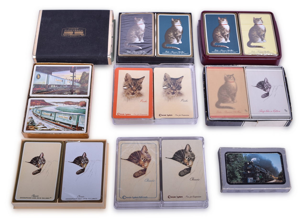 3213 - Fifteen Chesapeake & Ohio Railroad Playing Card Decks Including New Old Stock thumbnail