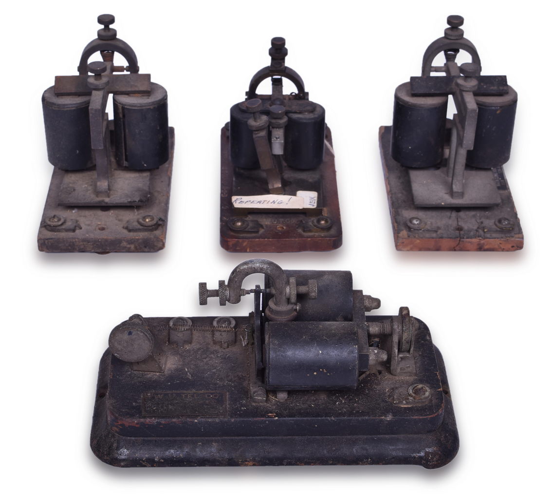3223 - Four Western Union Main Line Telegraph Sounders - Repeating 2-B, 15B 120 Ohm, and Morse Relay 4C 100 Ohms thumbnail