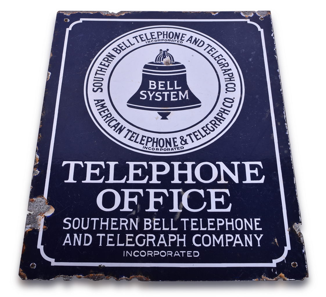 3224 - Southern Bell Telephone Office Double Sided Porcelain Sign thumbnail