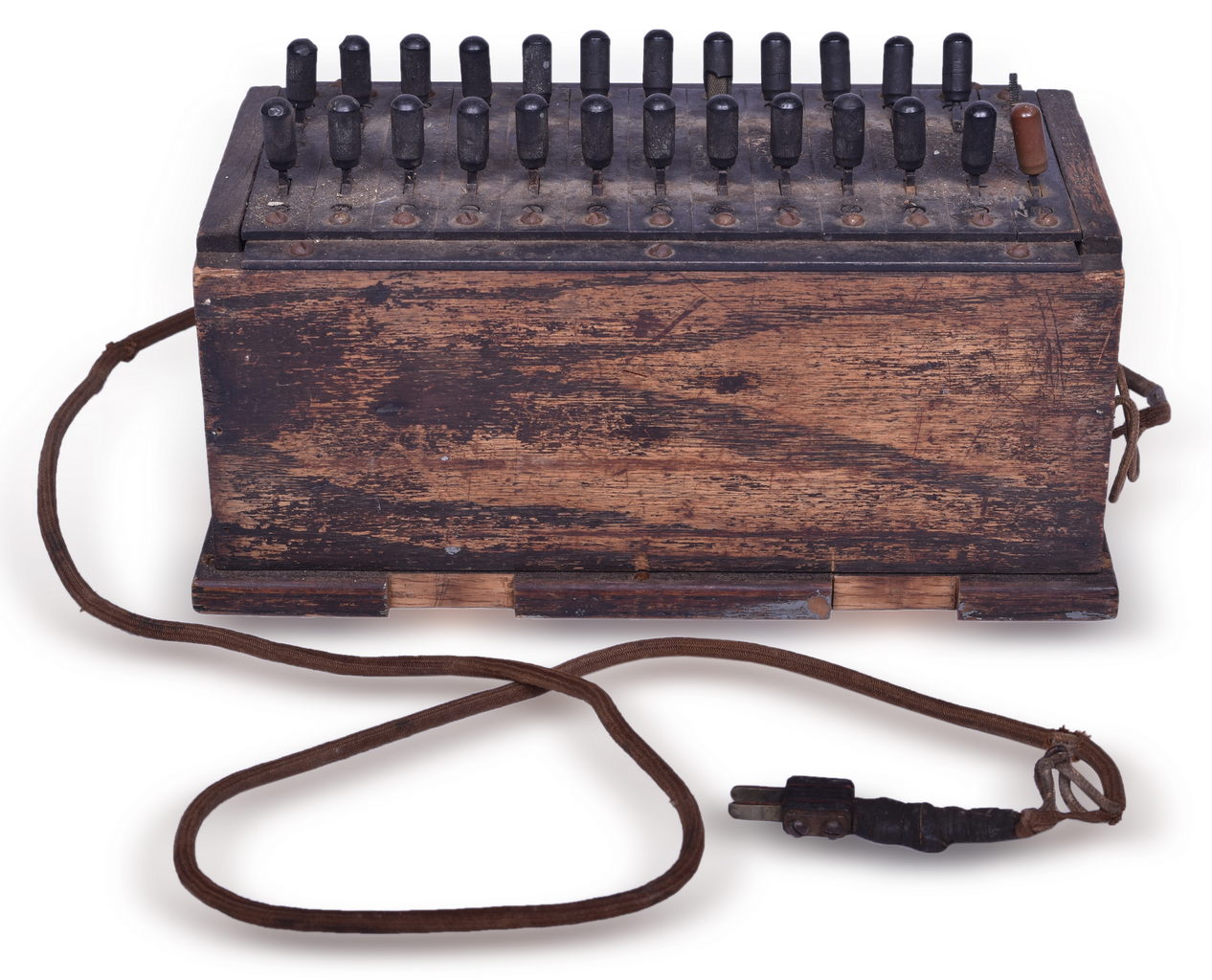 3225 - Wooden Telegraph Switchboard Box and Kellogg Cord thumbnail