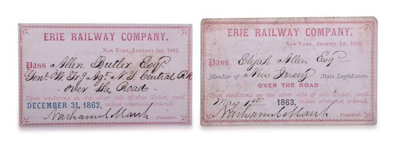 3232 - 1862 and 1863 Erie Railway Annual Passes thumbnail