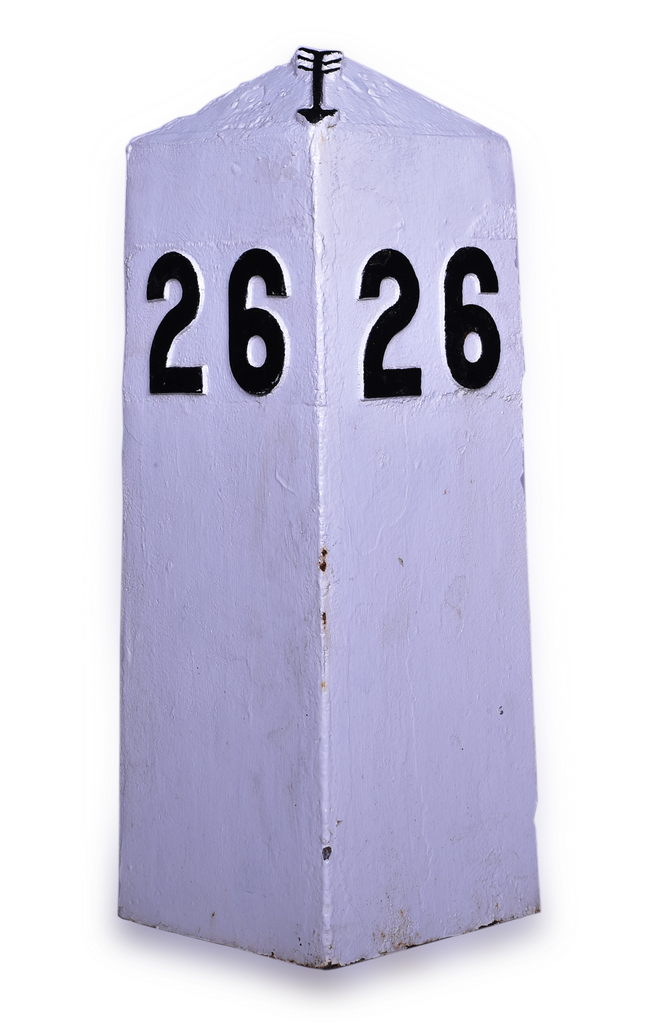 3241 - Cast Iron Railroad Mile Marker 26 thumbnail