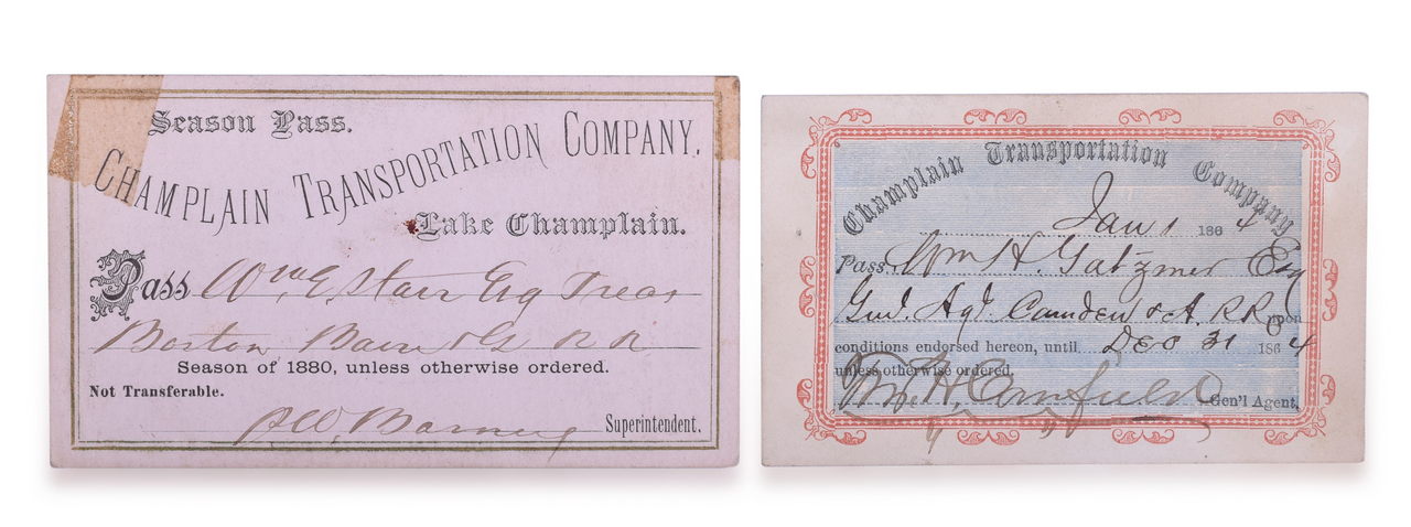 3244 - 1864 and 1880 Champlain Transportation Company Annual Passes thumbnail