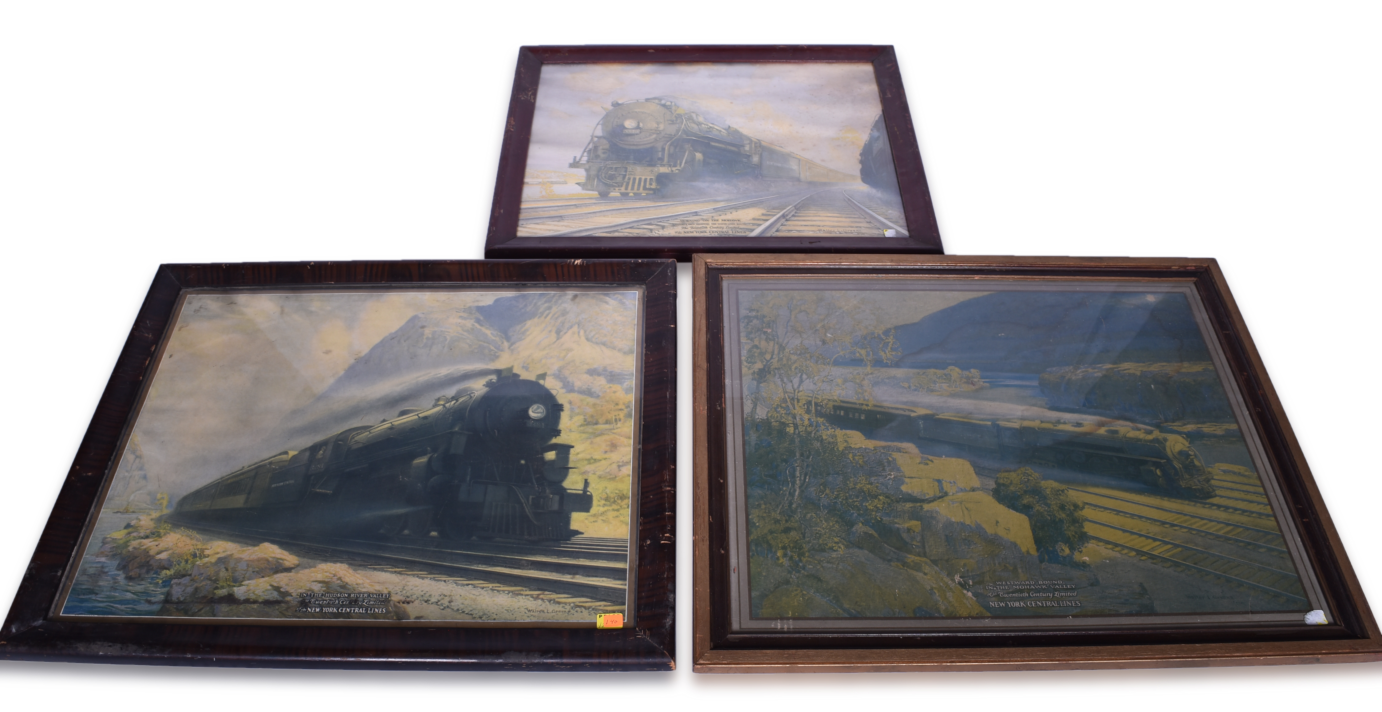 3321 - Three Walter L. Green New York Central Framed Advertising Prints - 