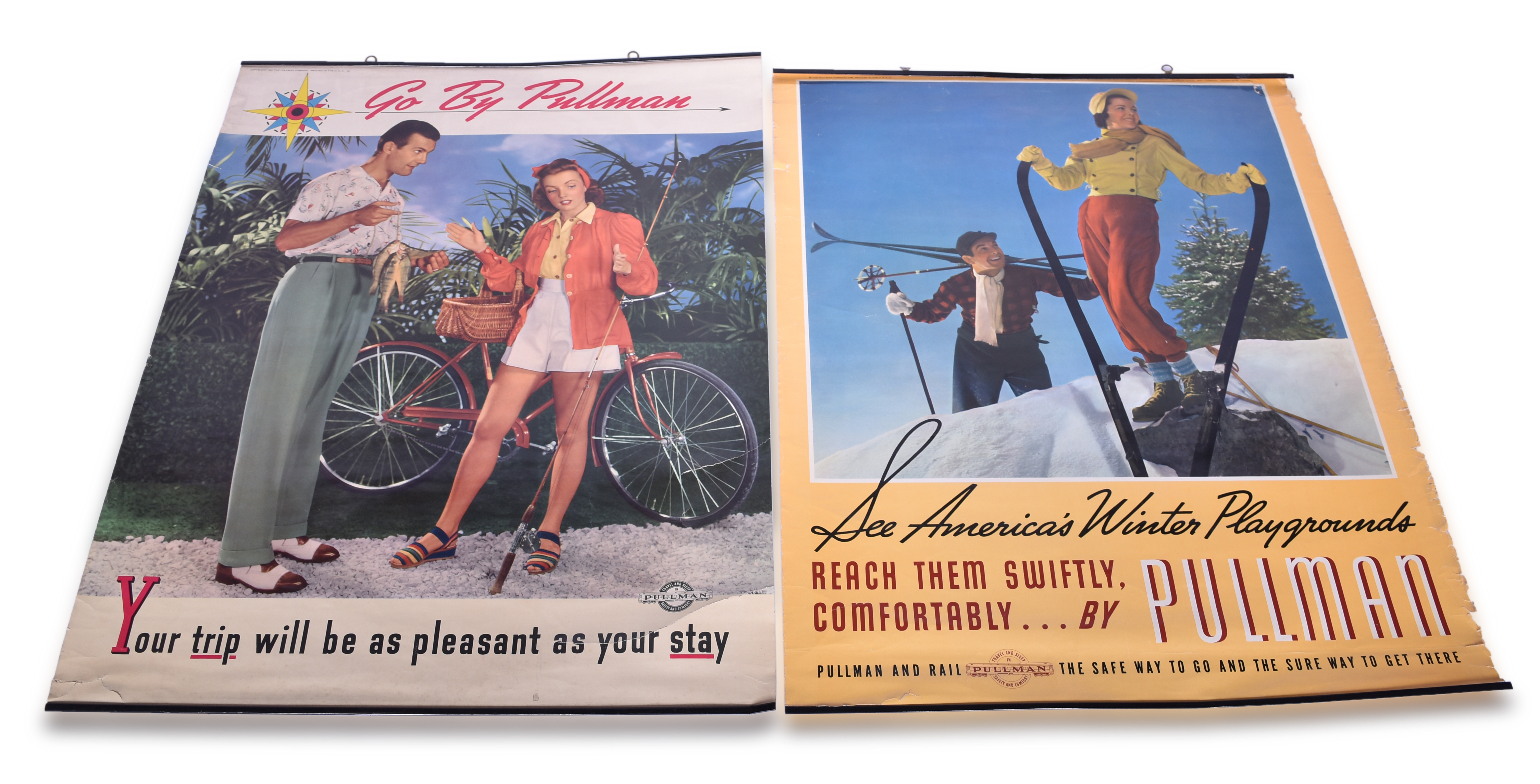 3336 - Pair of Color Photo Pullman Travel Advertising Posters 1938 and 1941 thumbnail