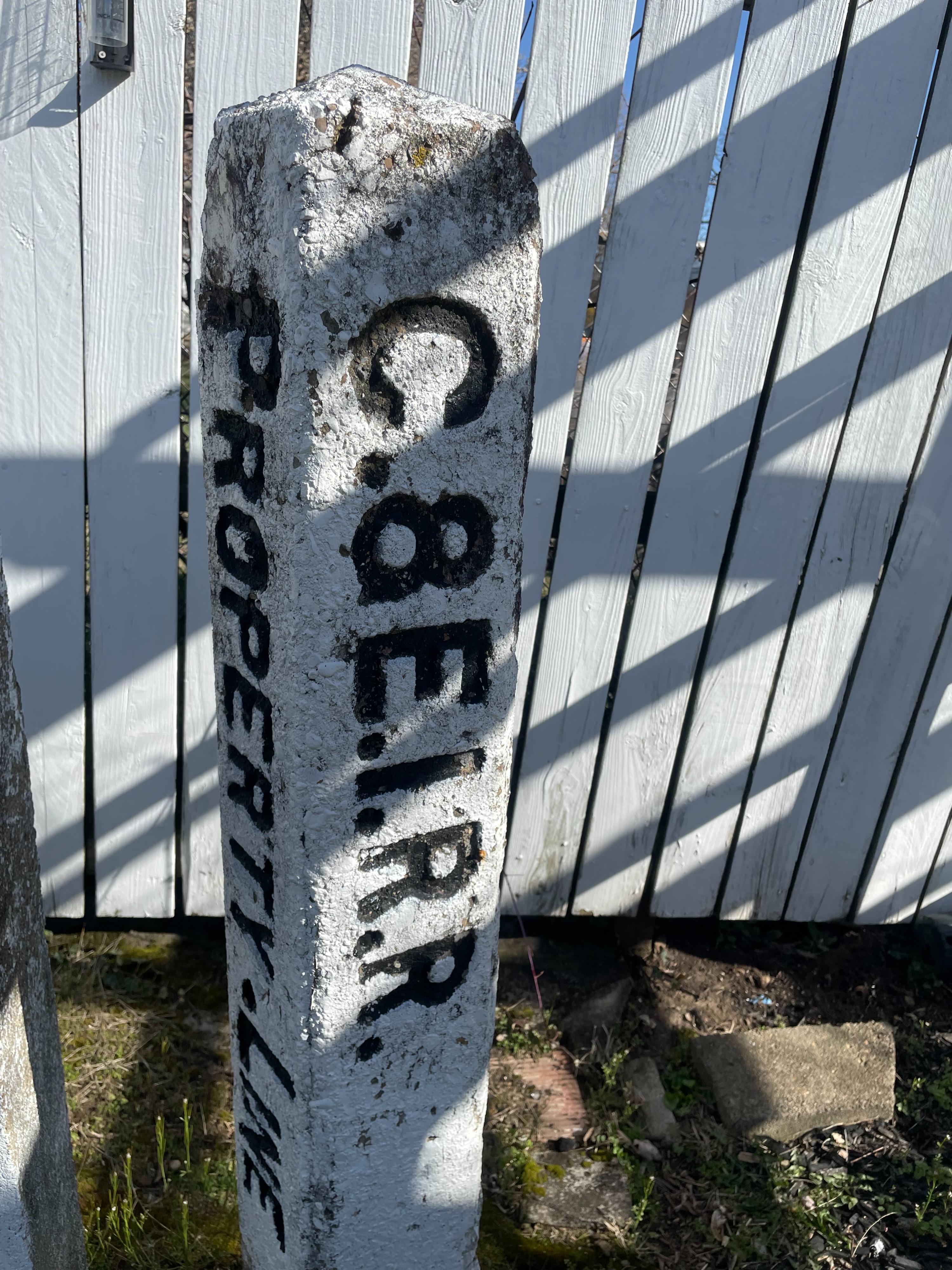 3284 - Chicago & Eastern Illinois Railroad Concrete Property Marker thumbnail