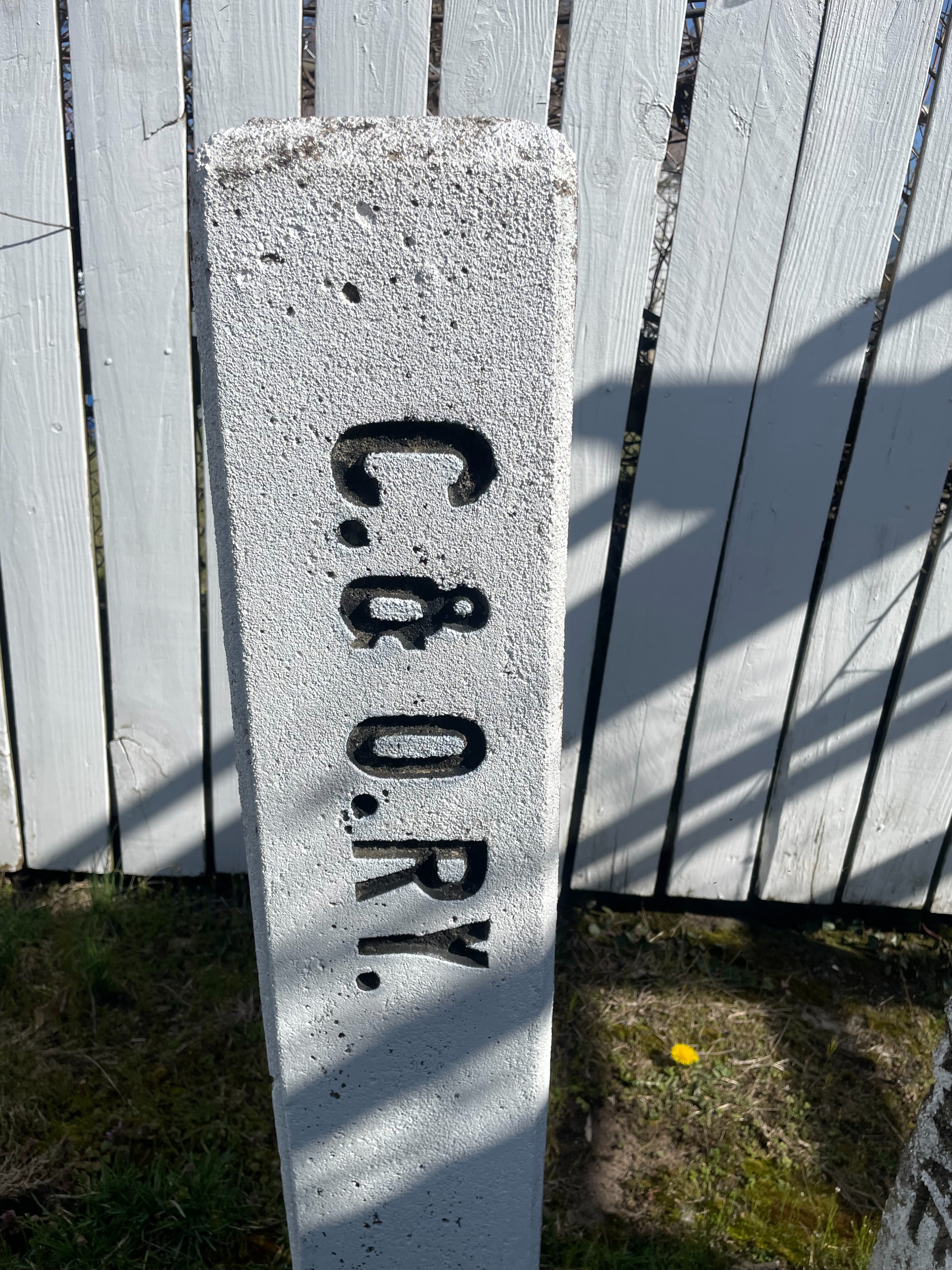 3288 - Chesapeake and Ohio Railroad Concrete Property Marker thumbnail