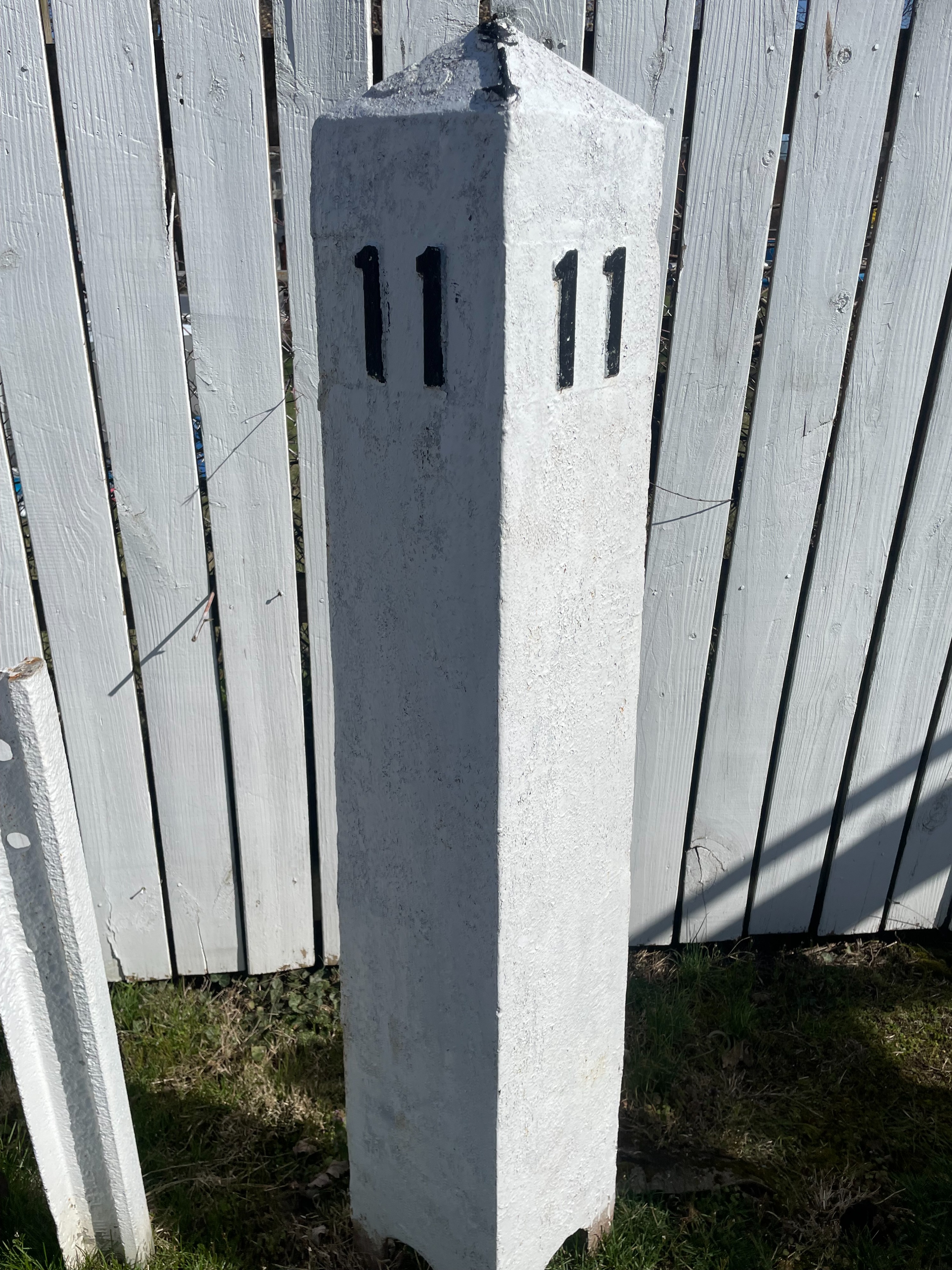 3290 - Cast Iron Railroad Mile Marker Post thumbnail