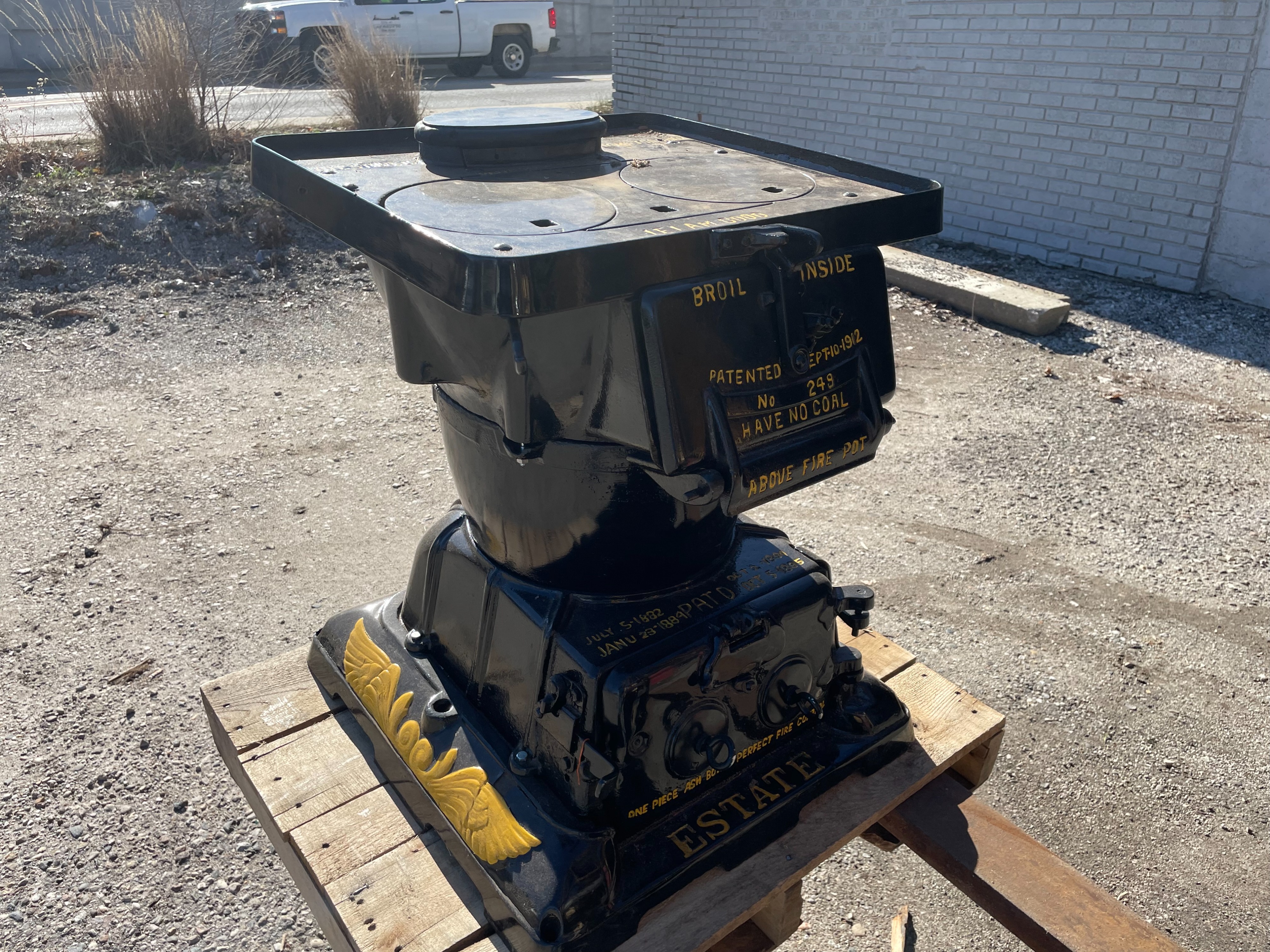 3272 - Restored Estate No. 249 Coal Fired Railroad Caboose Stove thumbnail