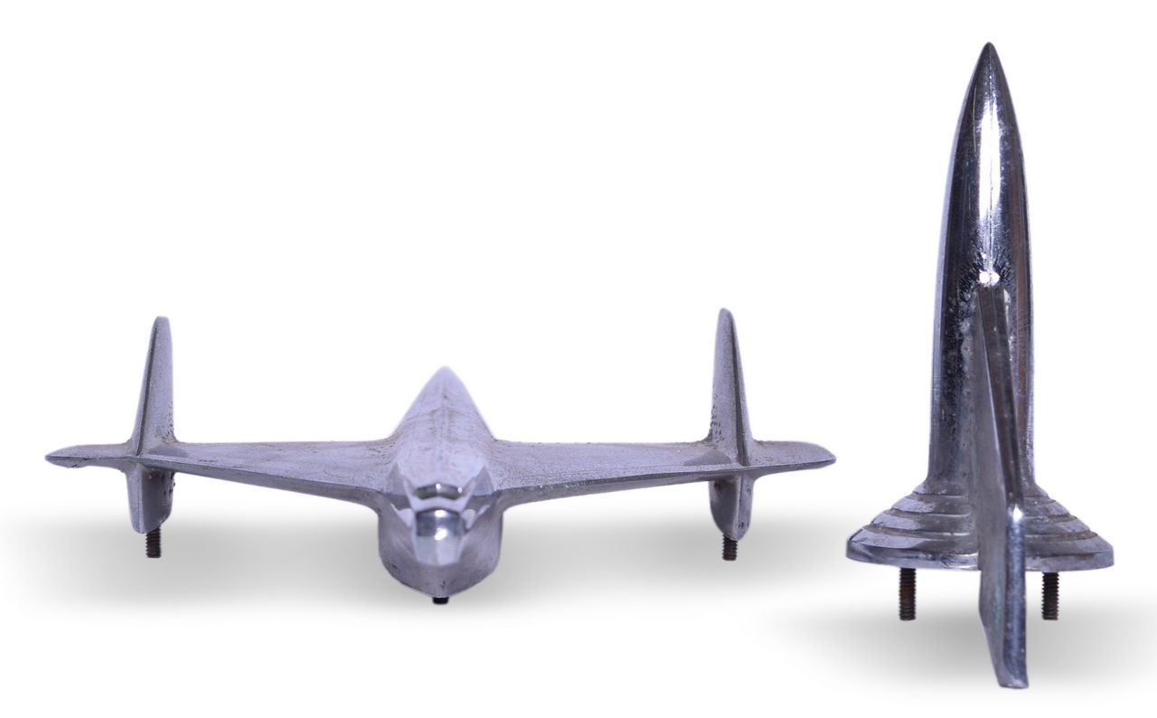 3613 - Pair of Chevrolet Rocket Style Hood Ornaments - 1955 Full Size and 1957 Bel Air & Nomad Rocket Bullet thumbnail