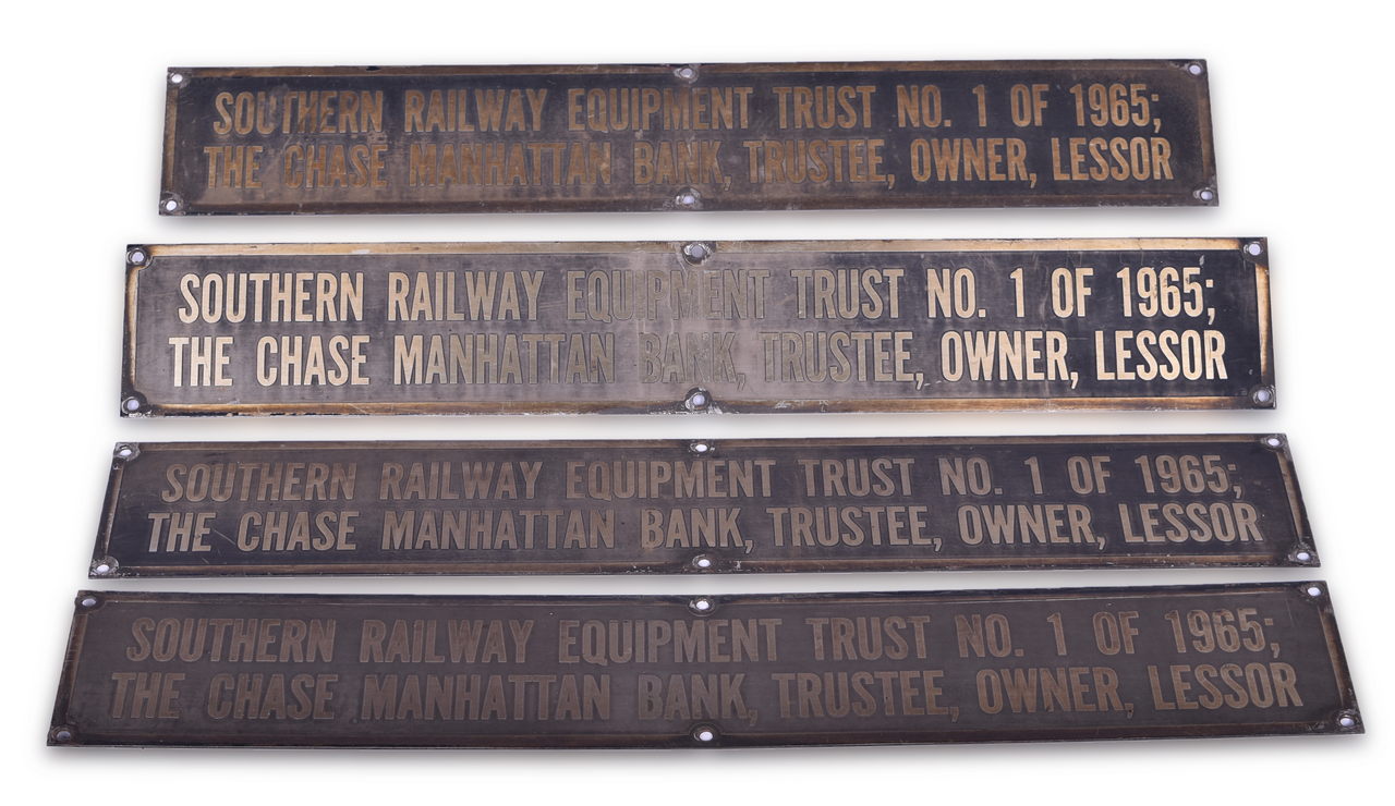 4410 - Group of Four Southern Railway Equipment Trust Plates thumbnail