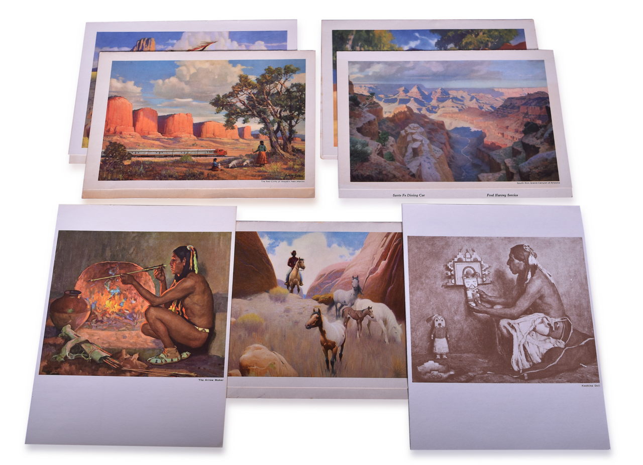 4415 - Eight Santa Fe Railroad Fred Harvey Service Dining Car Menus thumbnail