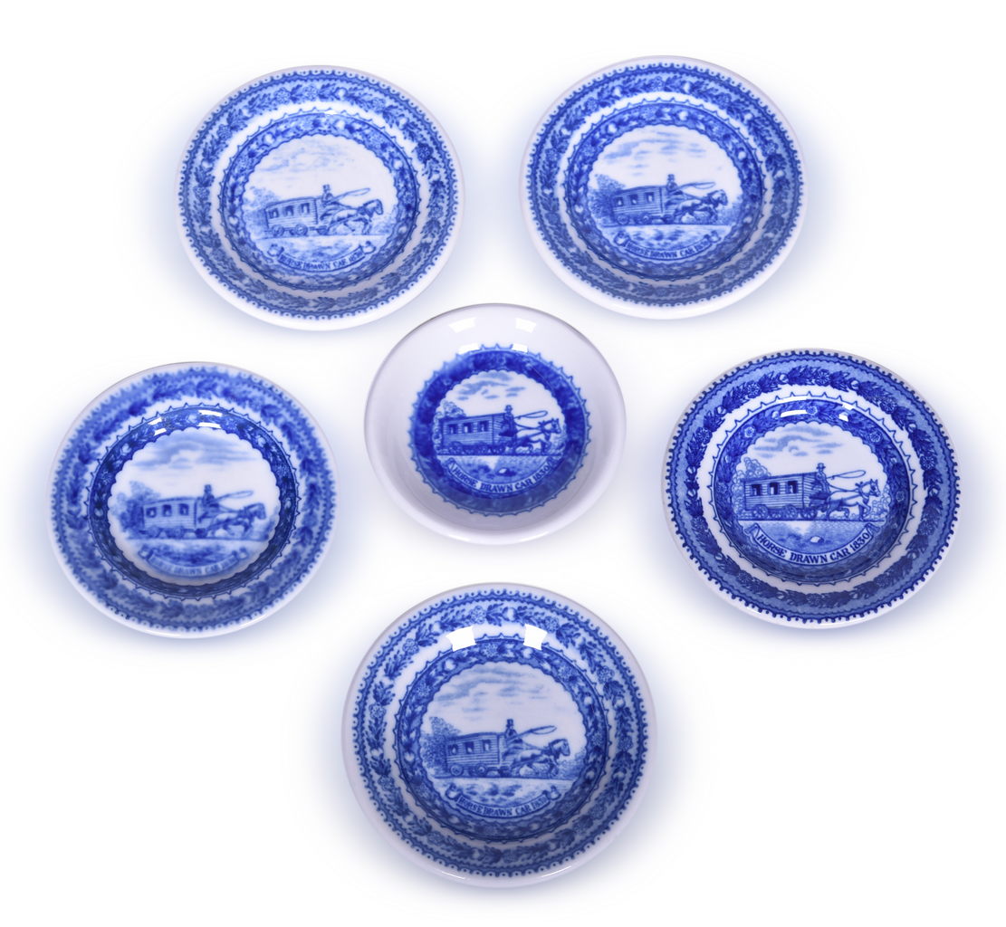 4425 - Six Baltimore and Ohio Railroad China Centenary Butter Pats Including Patent Applied For PAF thumbnail