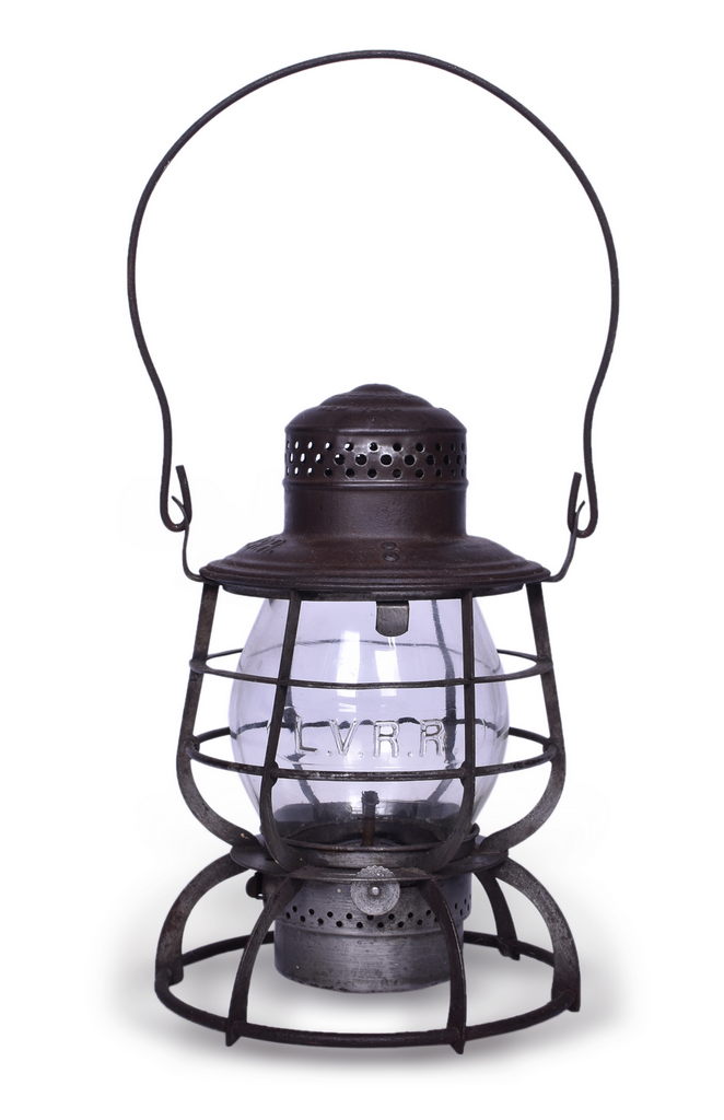 4442 - Armspear Lehigh Valley Railroad Double Guard Lantern w/ Clear Cast Globe thumbnail