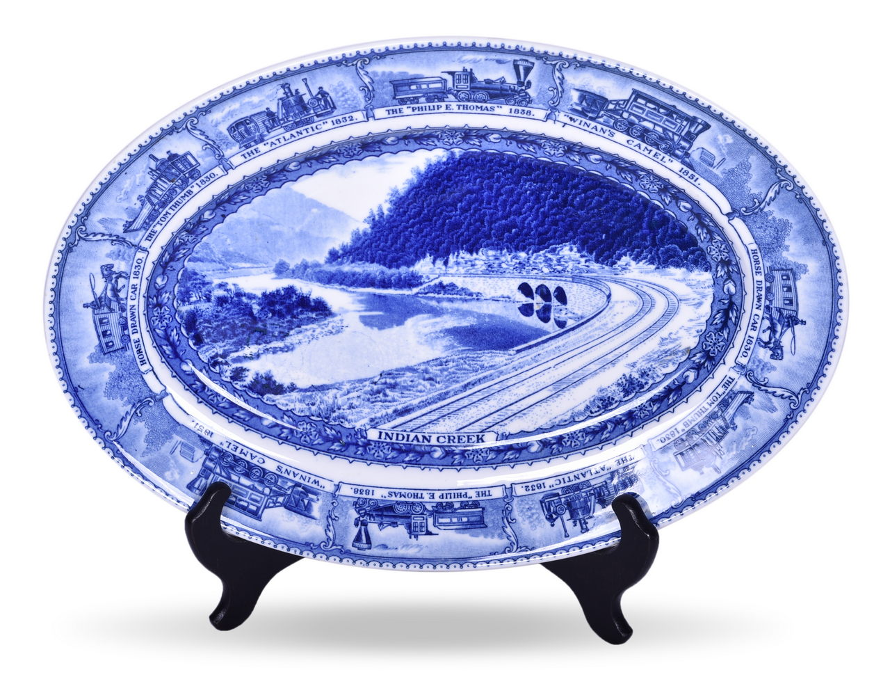 4449 - Baltimore and Ohio Railroad China Centenary Oval Turkey Platter Indian Creek - Patent Applied For PAF thumbnail