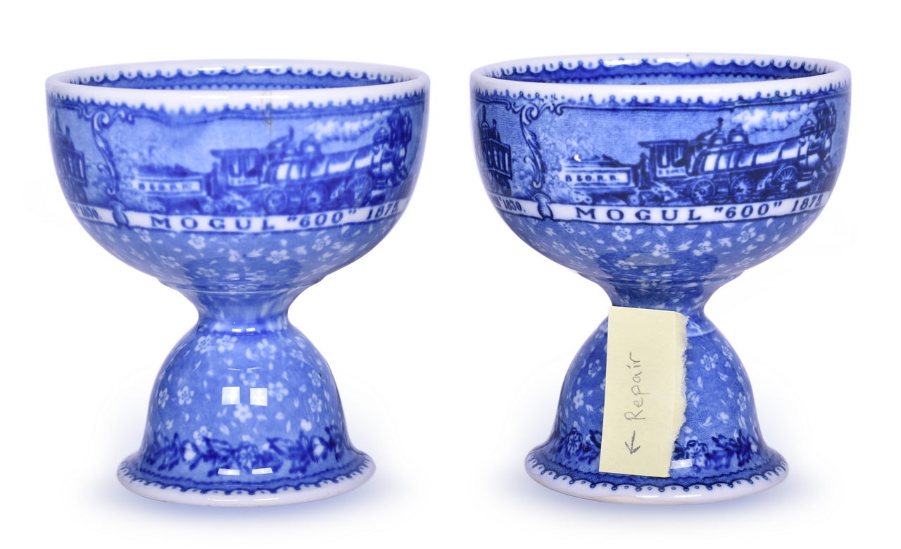 4451 - Two Baltimore & Ohio Railroad China Centenary Pedestal Ice Cream Cups thumbnail