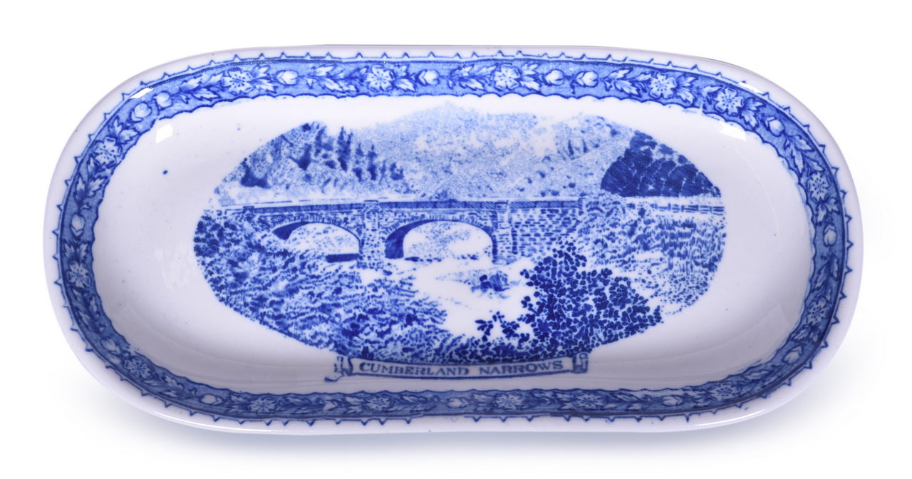 4457 - Sterling Lamberton China Baltimore & Ohio Railroad Centenary Oval Vegetable Tray thumbnail