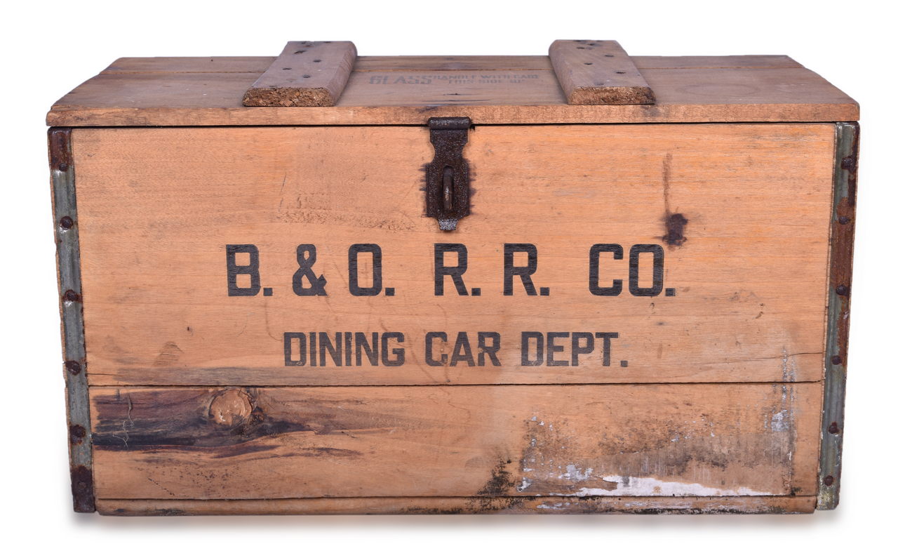 4477 - Baltimore & Ohio Railroad Dining Car Department Wooden Crate For Glassware thumbnail