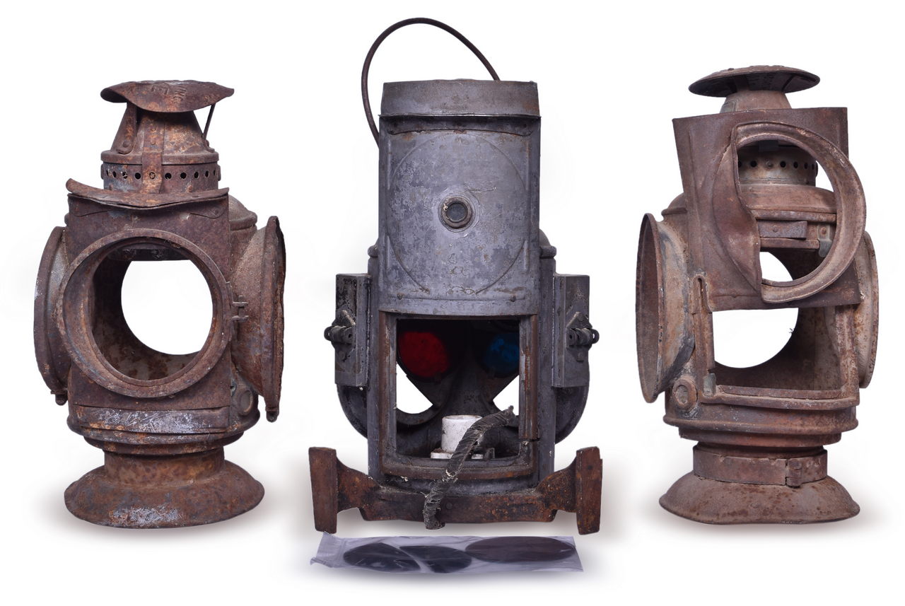4490 - Three Adlake Marker / Railroad Class Lamps for Restoration - Southern Pacific and Unmarked thumbnail