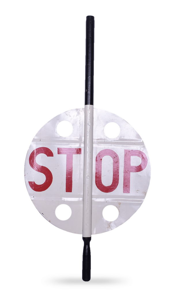 4494 - Long Wooden Handled Steel Watchman Stop Sign thumbnail