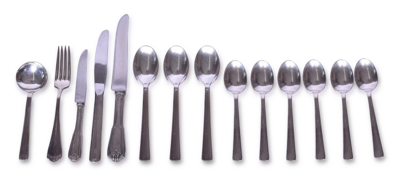 4501 - Fourteen Pieces of New York Central Railroad Century Silver Flatware - Century, Grecian, and Vermont thumbnail