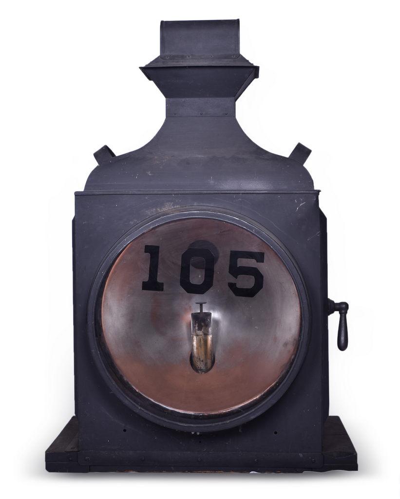 4506 - Large 19th Century Box Style Steam locomotive Headlight - Former Cedar Point Surplus Locomotive thumbnail