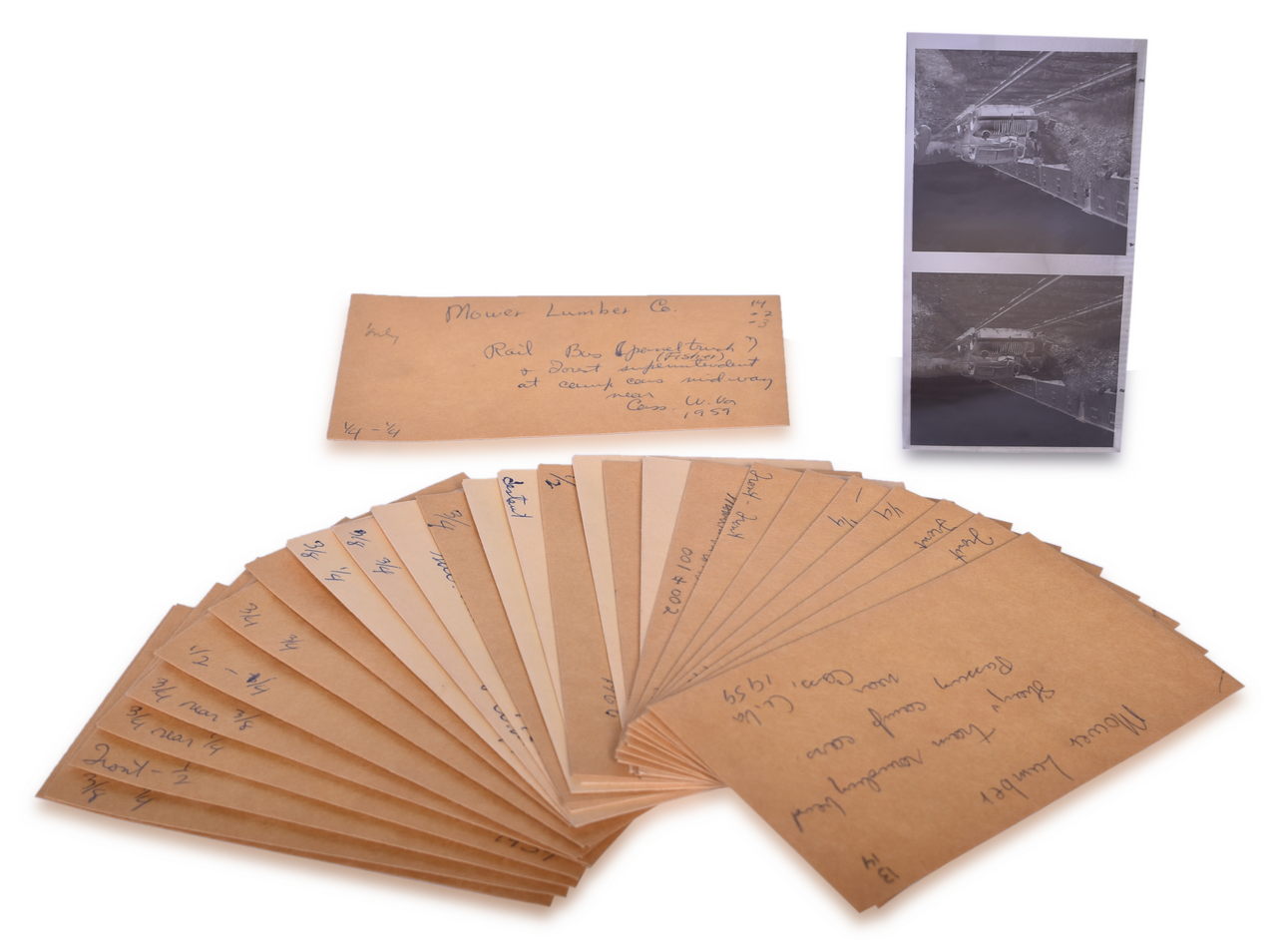 4514 - 48 Mower Lumber Company Logging Railroad Black and White Photographic Negatives thumbnail