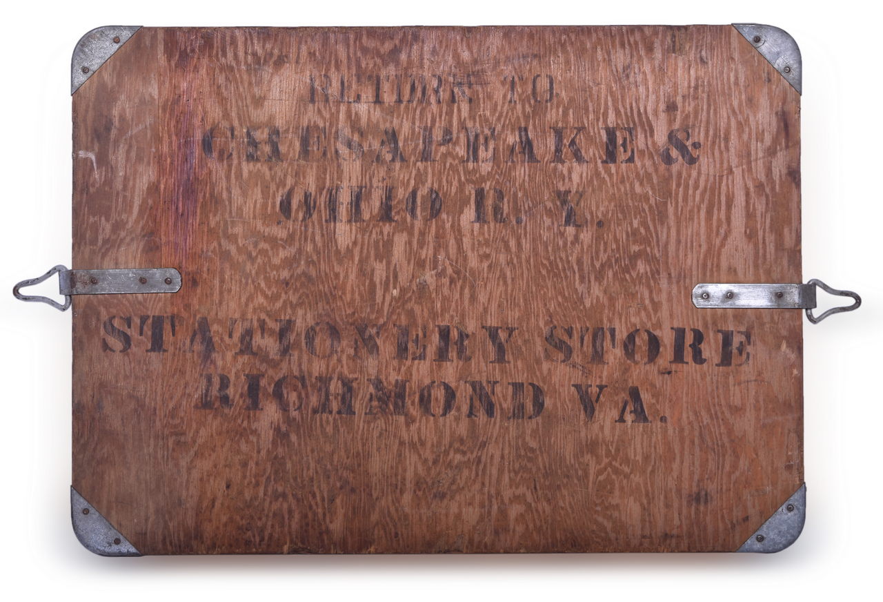 4526 - Chesapeake and Ohio Railroad Wooden Crate Top w/ Markings thumbnail