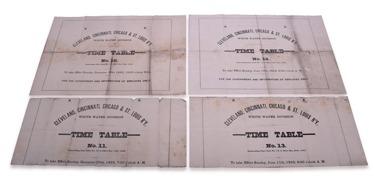 4531 - Cleveland, Cincinnati, Chicago & St. Louis Railway 1892 & 1893 Employee Timetables and Partial Timetables thumbnail