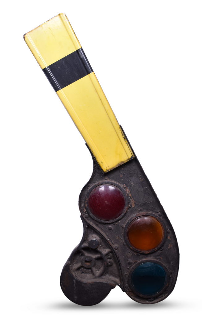 4536 - Union Switch and Signal Porcelain Semaphore Blade with Hub and Lenses thumbnail