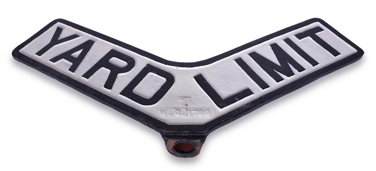 4546 - Cast Iron Railroad Yard Limit Sign thumbnail
