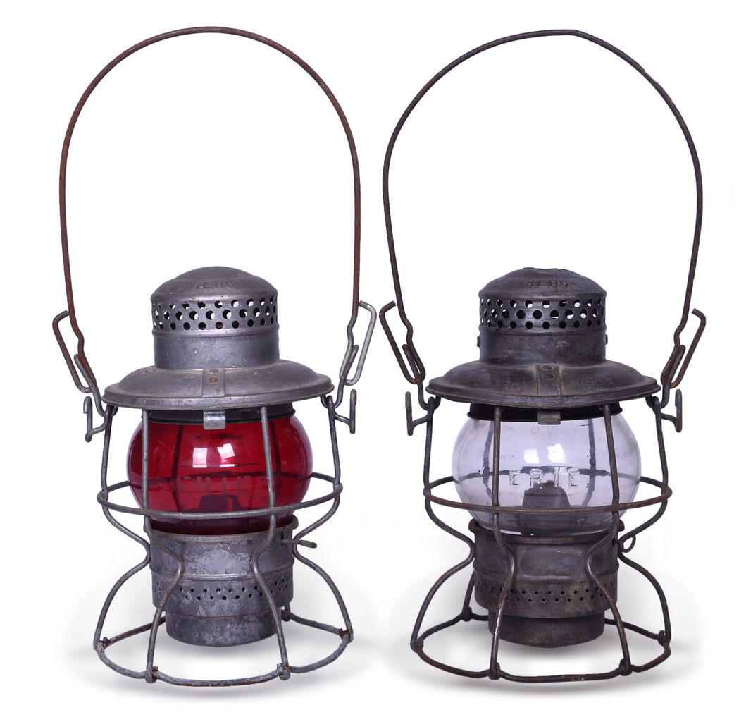 4633 - Pair of Erie Lackawanna Railroad Adlake Kero Lanterns thumbnail