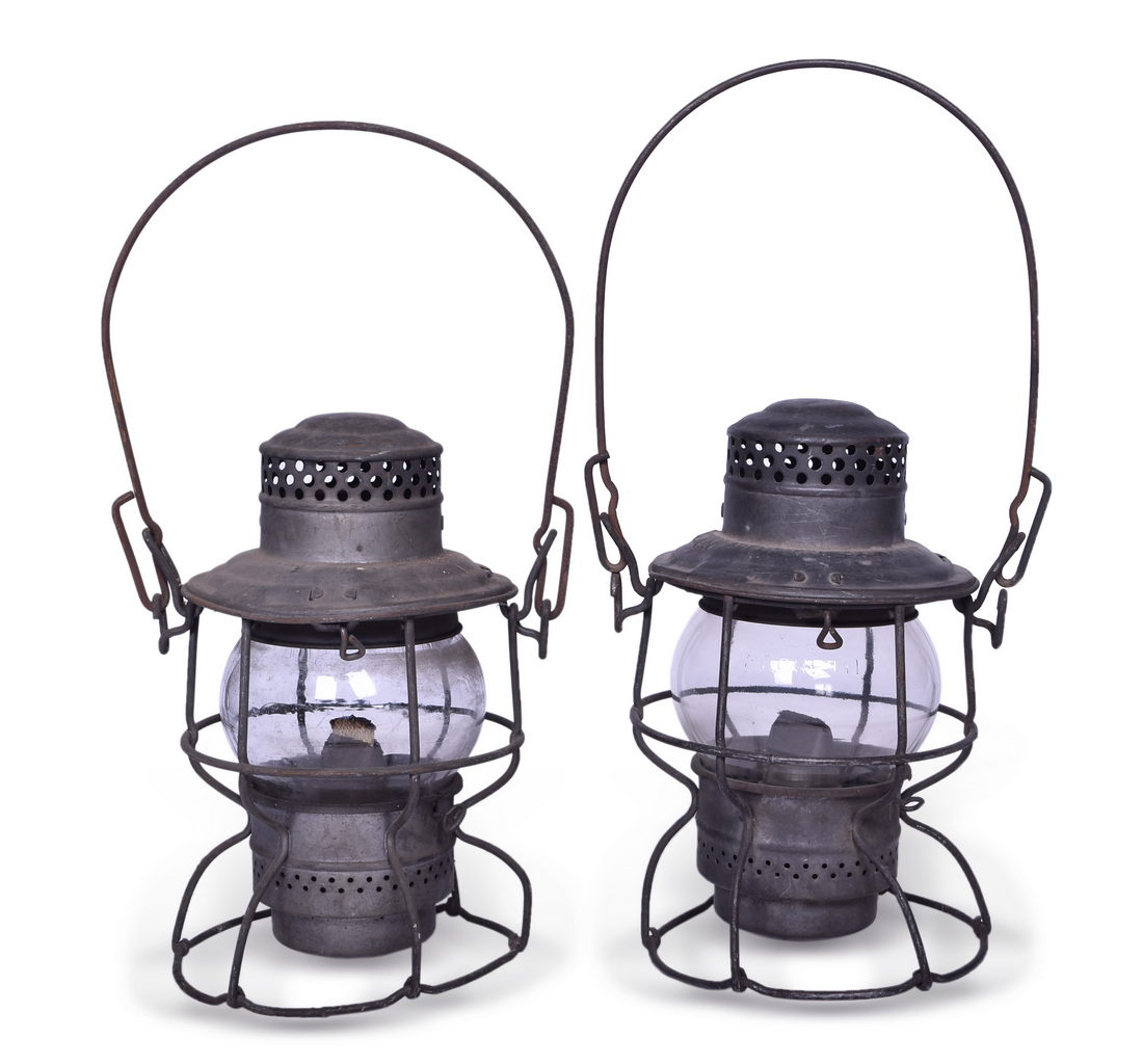4643 - Pair of Norfolk & Western Railway Adlake Kero Lanterns thumbnail