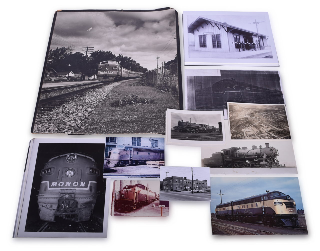 4646 - Group of 44 Monon Railroad Photographs - Steam, Diesel, and Depots thumbnail