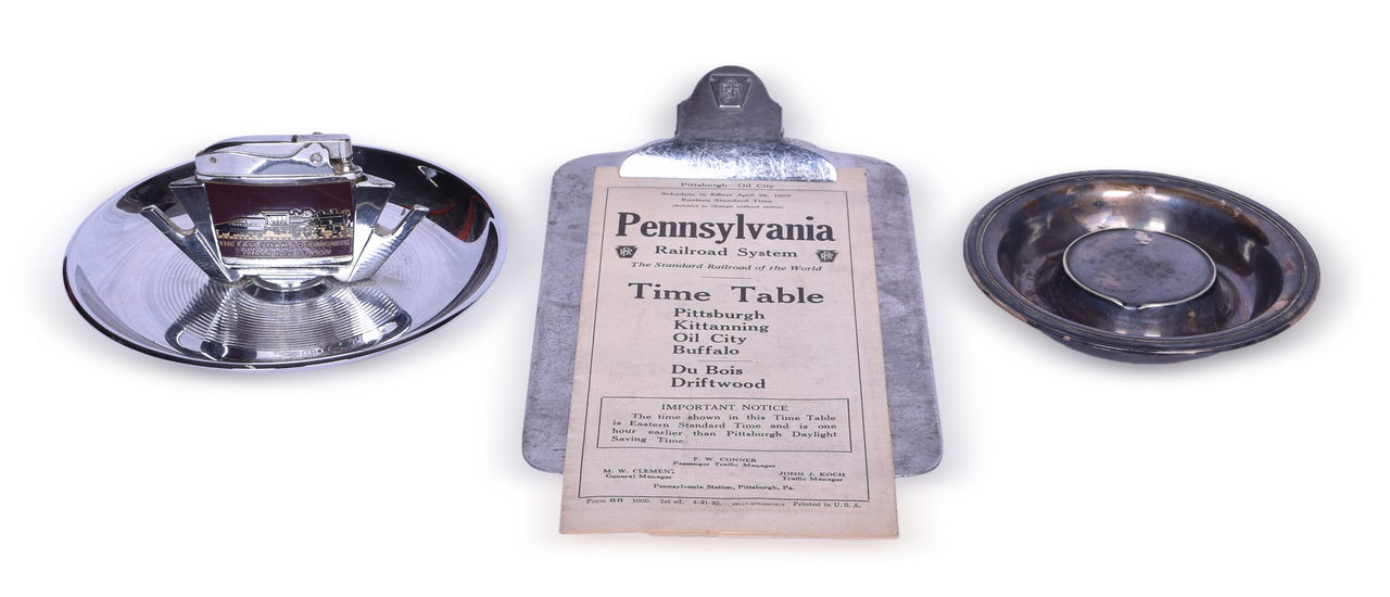 4659 - Group of Pennsylvania Railroad Silver - Butter Icer, Ash Tray, and Clipboard thumbnail