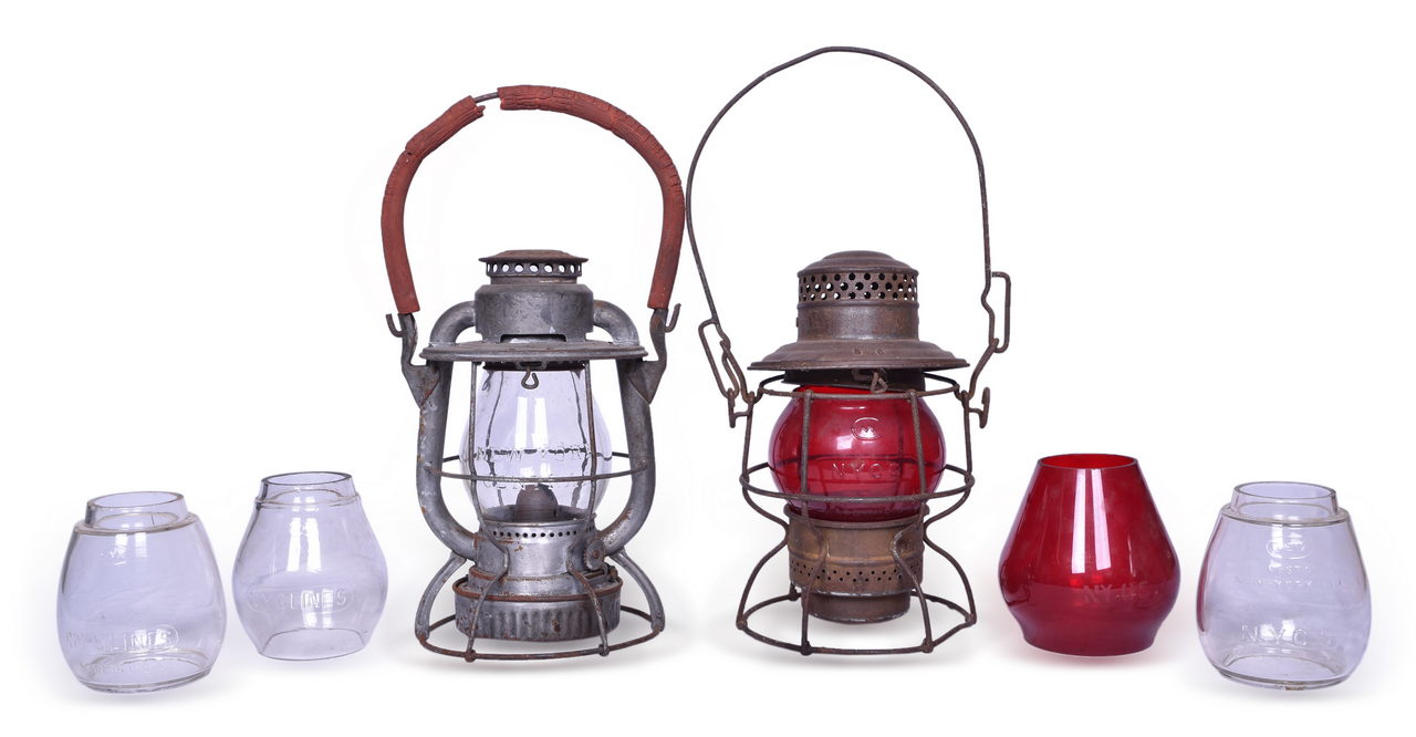 4663 - Group of New York Central Railroad Lanterns and Globes thumbnail