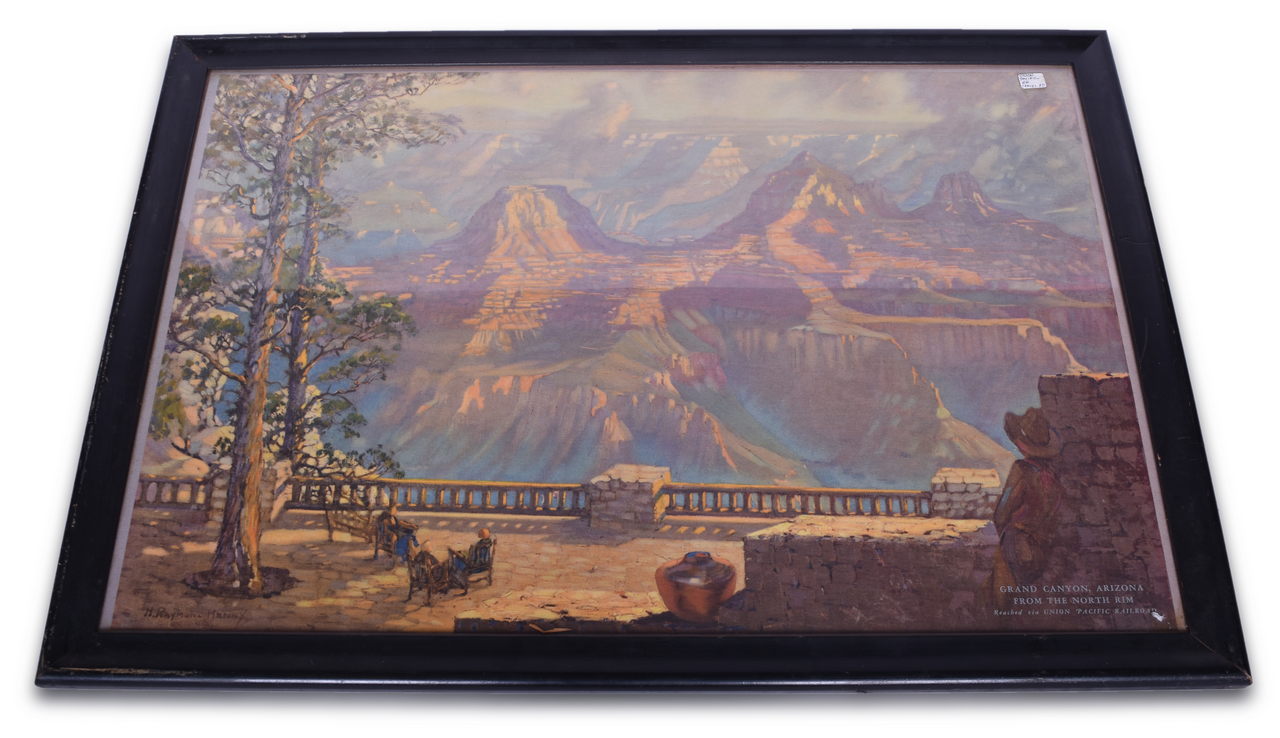 4680 - Union Pacific Railroad Advertisement - Harry Raymond Henry Color Lithograph Grand Canyon North Rim thumbnail
