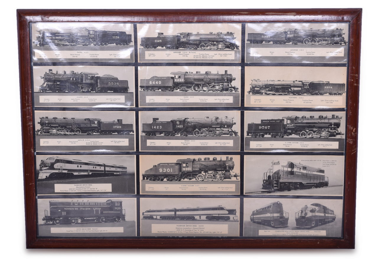 4682 - Framed Collection of Missouri Pacific Lines Railroad Locomotive Photographs thumbnail